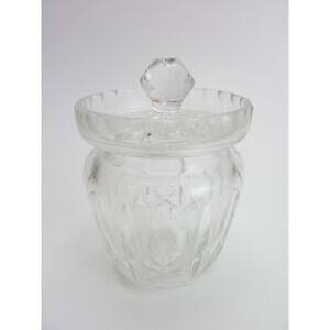 Vintage Condiment Jar Lid Clear Sugar Eclectic Kitchen Kitsch Eccentric